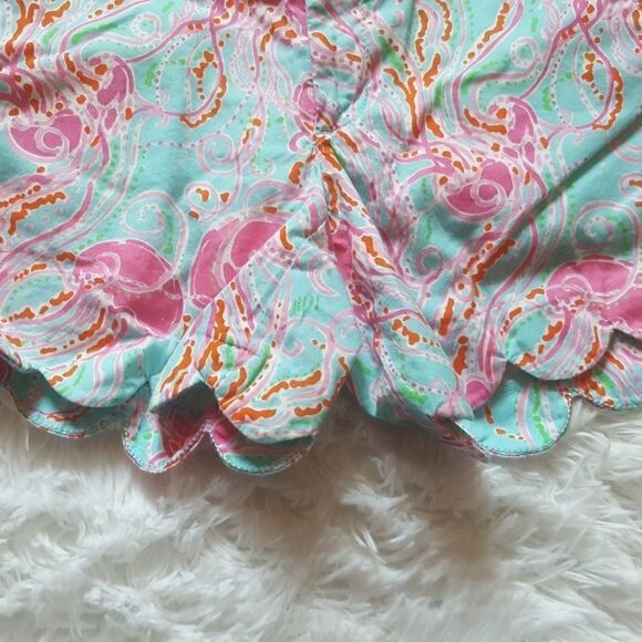 Lilly Pulitzer The Buttercup Shorts Scalloped Multi Color Bright Womens Size 0 - Picture 5 of 7